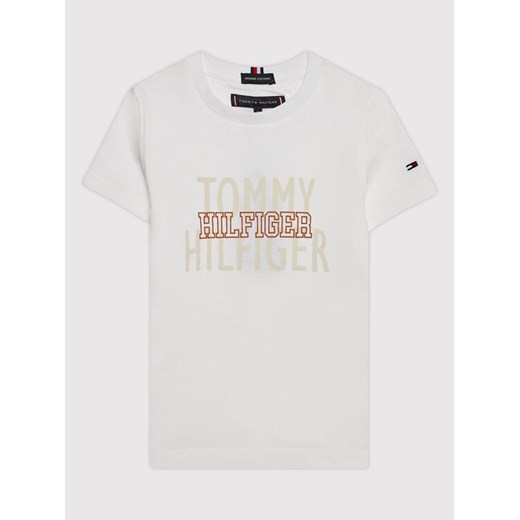 T-Shirt Over Print KB0KB07015 M Biały Regular Fit Tommy Hilfiger 7Y MODIVO