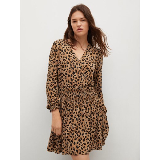 Sukienka codzienna Moss1 17073776 Brązowy Regular Fit Mango S okazja MODIVO