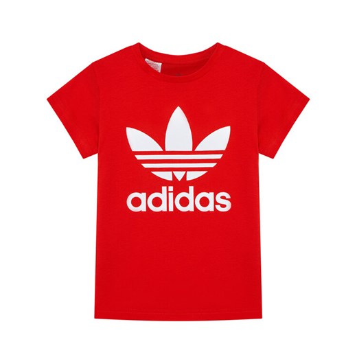 T-Shirt Trefoil Tee H35619 Czerwony Regular Fit 8_9Y promocyjna cena MODIVO