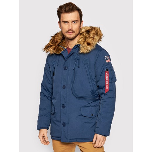 Kurtka zimowa Polar 123144 Granatowy Regular Fit Alpha Industries XL promocja MODIVO