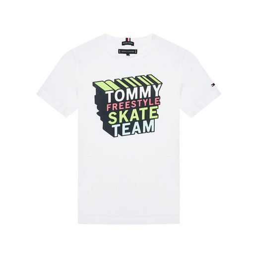 T-Shirt Cool Logo Tee KB0KB06520 D Biały Regular Fit Tommy Hilfiger 16Y MODIVO wyprzedaż