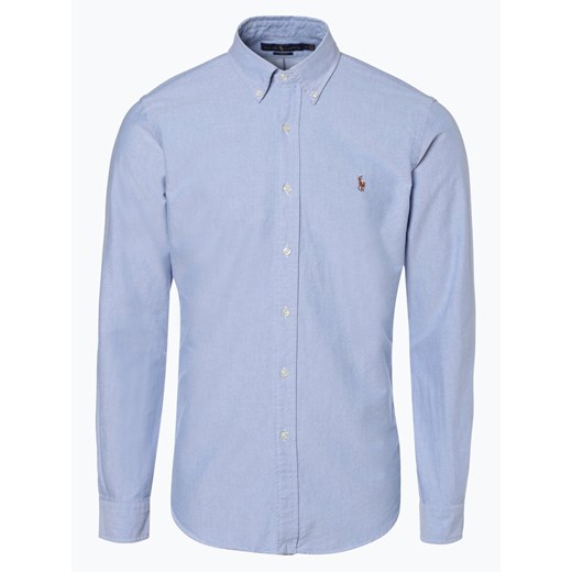 Polo Ralph Lauren Koszula męska Oxford Mężczyźni Slim Fit Bawełna jasnoniebieski jednolity button down ze sklepu vangraaf w kategorii Koszule męskie - zdjęcie 134377535