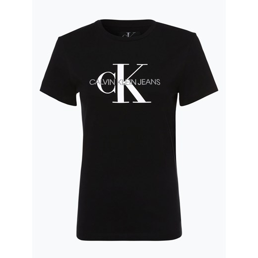 Calvin Klein Jeans T-shirt damski Kobiety Bawełna czarny nadruk ze sklepu vangraaf w kategorii Bluzki damskie - zdjęcie 134377975