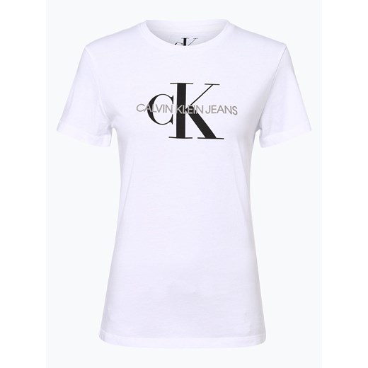 Calvin Klein Jeans - T-shirt damski – Heather, biały L vangraaf