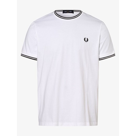 Fred Perry T-shirt męski Mężczyźni Bawełna biały jednolity Fred Perry XXL vangraaf