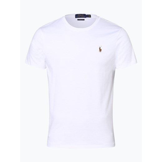 Polo Ralph Lauren T-shirt męski Mężczyźni Bawełna biały jednolity ze sklepu vangraaf w kategorii T-shirty męskie - zdjęcie 134378067