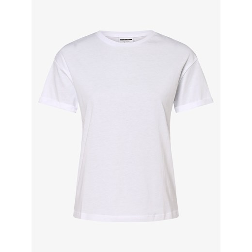 Noisy May T-shirt damski Kobiety Dżersej biały jednolity ze sklepu vangraaf w kategorii Bluzki damskie - zdjęcie 134378266