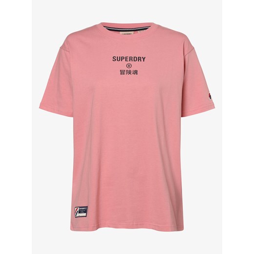 Superdry T-shirt damski Kobiety Bawełna różowy nadruk ze sklepu vangraaf w kategorii Bluzki damskie - zdjęcie 134379779