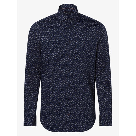 Tommy Hilfiger Tailored Koszula męska Mężczyźni Slim Fit Bawełna granatowy 39 vangraaf