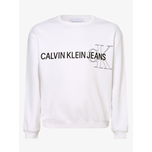 Calvin Klein Jeans - Męska bluza nierozpinana – duże rozmiary, biały XXXL wyprzedaż vangraaf