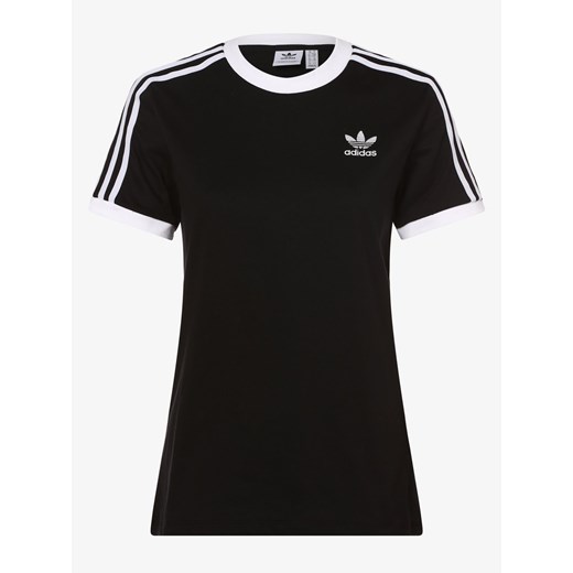 adidas Originals T-shirt damski Kobiety Bawełna czarny jednolity ze sklepu vangraaf w kategorii Bluzki damskie - zdjęcie 134379928