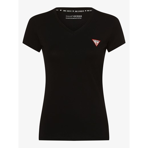 GUESS T-shirt damski Kobiety Bawełna czarny nadruk ze sklepu vangraaf w kategorii Bluzki damskie - zdjęcie 134380466