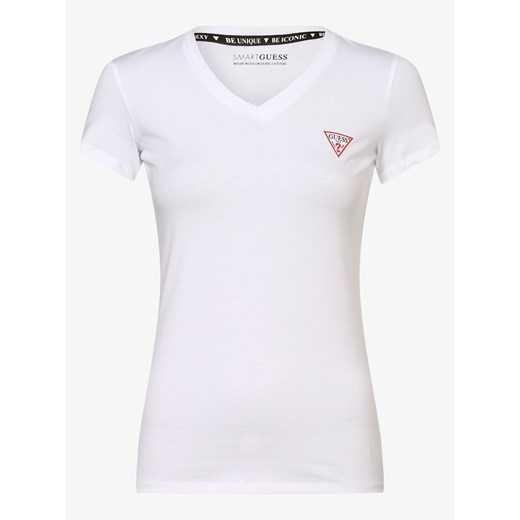 GUESS T-shirt damski Kobiety Bawełna biały nadruk ze sklepu vangraaf w kategorii Bluzki damskie - zdjęcie 134380467