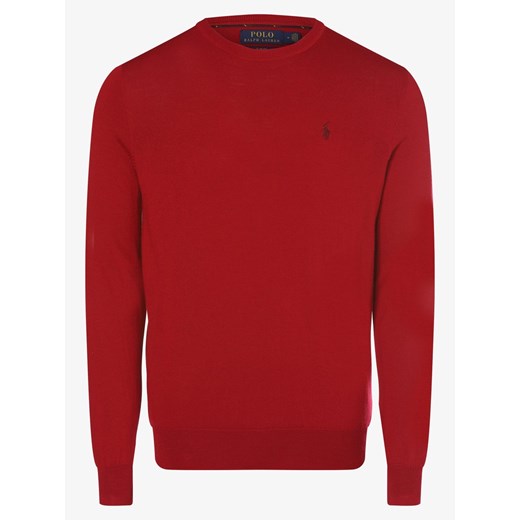 Polo Ralph Lauren - Męski sweter z wełny merino – Slim Fit, czerwony Polo Ralph Lauren XXL vangraaf wyprzedaż