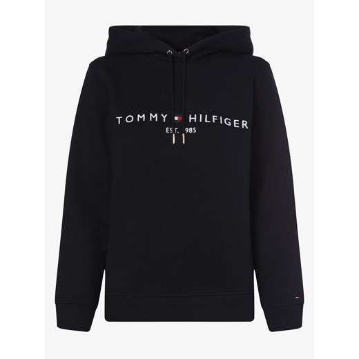 Tommy Hilfiger Damska bluza z kapturem Kobiety Materiał dresowy granatowy jednolity ze sklepu vangraaf w kategorii Bluzy damskie - zdjęcie 134384285