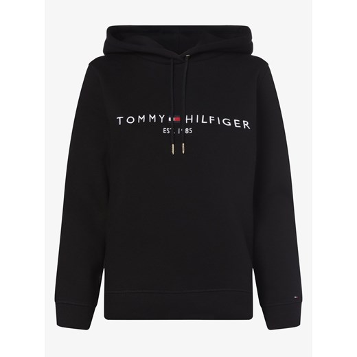 Tommy Hilfiger Damska bluza z kapturem Kobiety Materiał dresowy czarny jednolity ze sklepu vangraaf w kategorii Bluzy damskie - zdjęcie 134384286