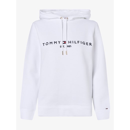 Tommy Hilfiger Damska bluza z kapturem Kobiety Materiał dresowy biały jednolity ze sklepu vangraaf w kategorii Bluzy damskie - zdjęcie 134384288