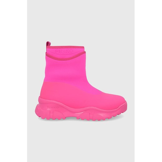 Pinko Botki damskie kolor różowy na platformie Pinko 39 wyprzedaż ANSWEAR.com