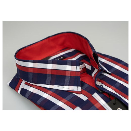 KRZYSZTOF koszula w kratę XL 43-44 170/176 100% bawełna krzysztof czerwony bawełniane