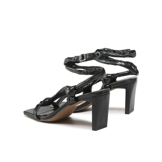 Sandały damskie czarne Jenny Fairy z klamrą na obcasie na średnim eleganckie 