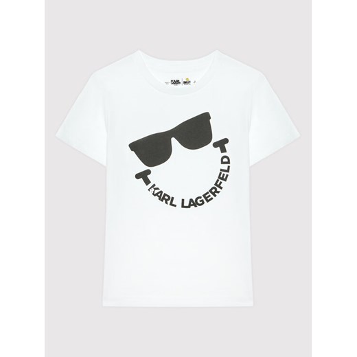 T-Shirt SMILEY WORLD Z25344 D Biały Regular Fit Karl Lagerfeld 16Y MODIVO