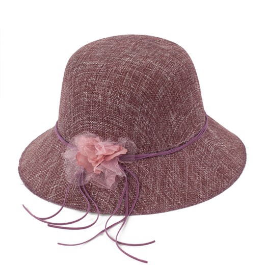 Kapelusz, małe rondo, kwiatuszek szaleo fioletowy kapelusz