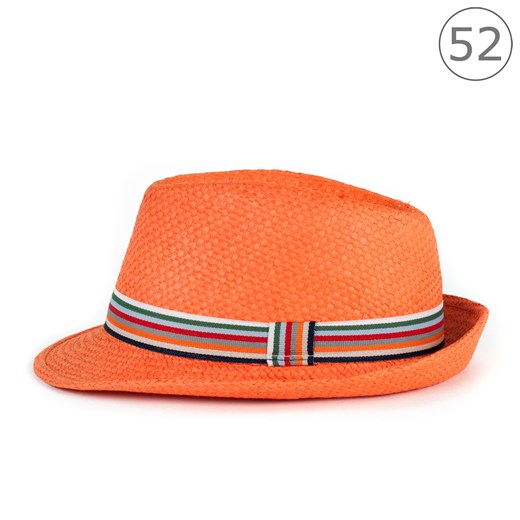 Młodzieżowy kapelusz trilby szaleo pomaranczowy kapelusz