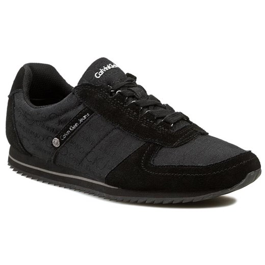Sneakersy CALVIN KLEIN JEANS - Max Suede/Logo Jacquard S1164 Black eobuwie-pl czarny jeans