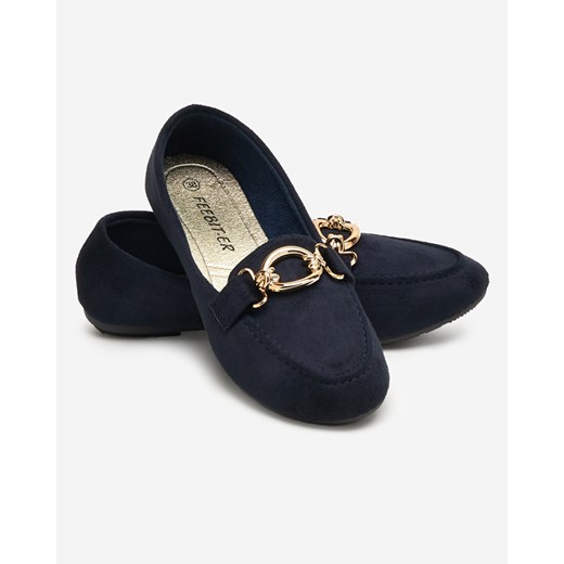 Eko-zamszowe mokasyny w kolorze granatowym Brussi - Obuwie Royalfashion.pl 40 royalfashion.pl