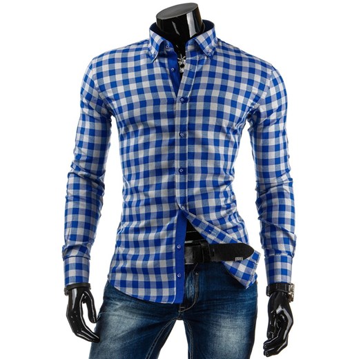 Koszula z długim rękawem (dx0629) dstreet niebieski bawełniane
