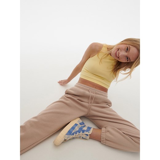 Reserved - Crop top z prążkowanej dzianiny - Żółty Reserved M/L Reserved