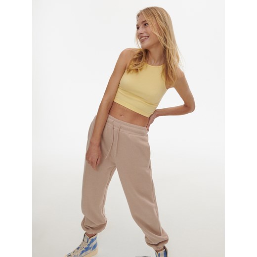 Reserved - Crop top z prążkowanej dzianiny - Żółty Reserved M/L Reserved