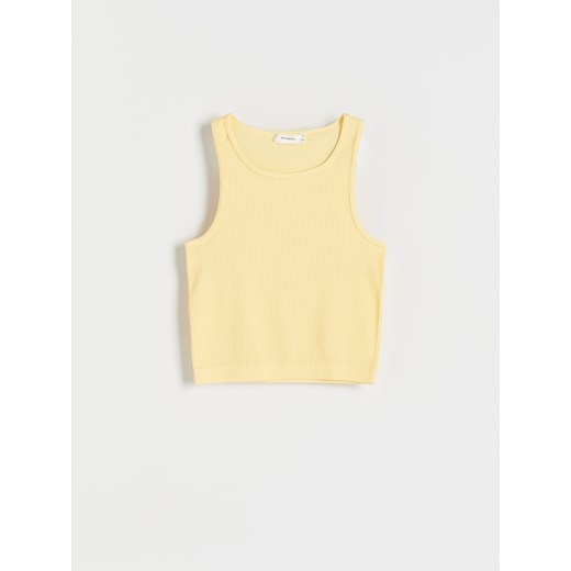 Reserved - Crop top z prążkowanej dzianiny - Żółty Reserved XS/S Reserved