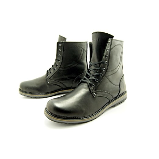 KENT 235 CZARNE - Klasyczne wysokie buty męskie ze skóry sklep-obuwniczy-kent szary minimalistyczny