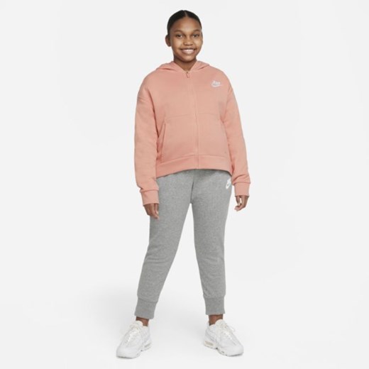Bluza z kapturem i zamkiem na całej długości dla dużych dzieci (dziewcząt) Nike Nike L+ Nike poland