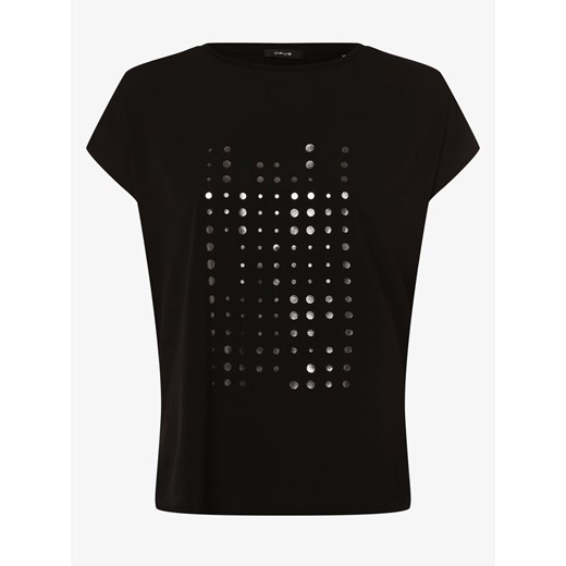 Opus - T-shirt damski – Saponti print, czarny Opus 36 vangraaf
