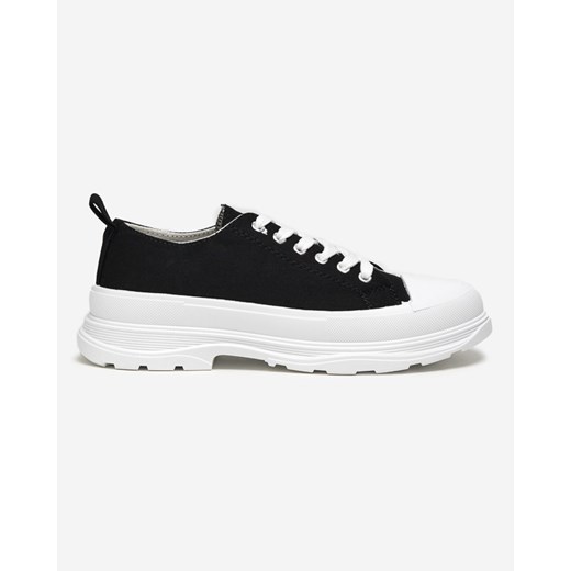 Trampki damskie Royalfashion.pl z niską cholewką płaskie wiązane 