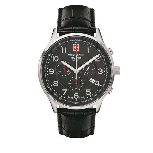 Zegarek SWISS ALPINE MILITARY - 7084.9537 Black/Silver/Black Swiss Alpine Military  eobuwie.pl wyprzedaż