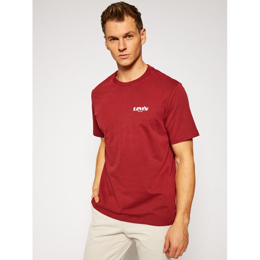 T-Shirt 16143-0088 Czerwony Relaxed Fit S okazja MODIVO