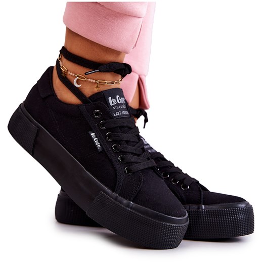 Tenisówki Na Platformie Lee Cooper LCW-22-31-0885L Czarne ze sklepu ButyModne.pl w kategorii Trampki damskie - zdjęcie 134768749