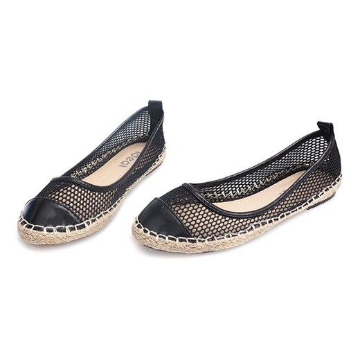 Balerinki Espadryle 9653 Czarny czarne 39 ButyModne.pl