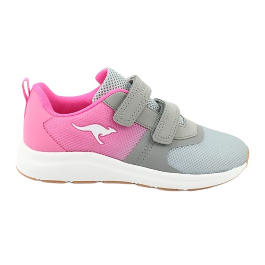 KangaROOS buty sportowe na rzepy 18506 grey/neon pink różowe szare Kangaroos 39 promocja ButyModne.pl