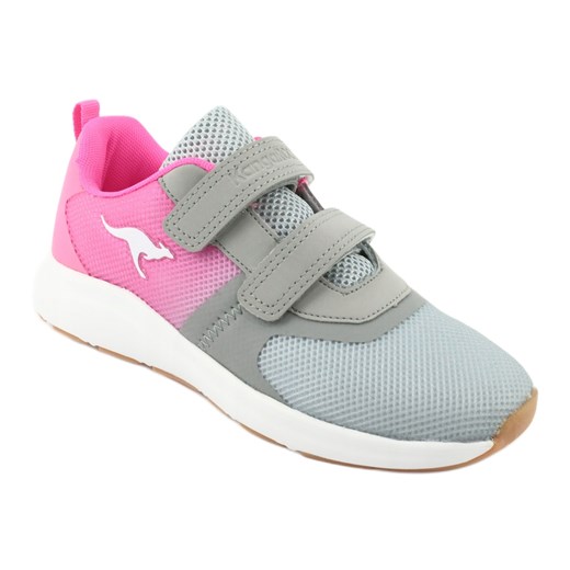 KangaROOS buty sportowe na rzepy 18506 grey/neon pink różowe szare Kangaroos 33 wyprzedaż ButyModne.pl
