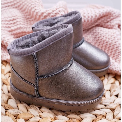 FRROCK Ocieplane Dziecięce Botki Śniegowce Pewter Scooby szare Frrock 36 ButyModne.pl