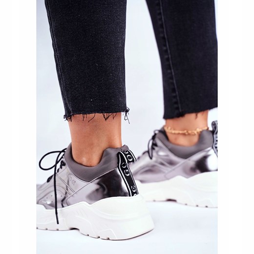 Damskie Sneakersy Goe Skórzane Pewter GG2N3040 czarne Goe 37 ButyModne.pl