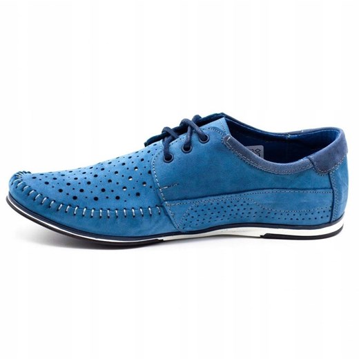 KOMODO Buty męskie mokasyny 875 lato niebieskie Komodo 48 ButyModne.pl