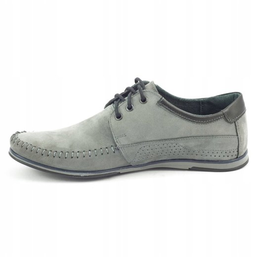 KOMODO Buty Męskie mokasyny 875 szare Komodo 49 ButyModne.pl