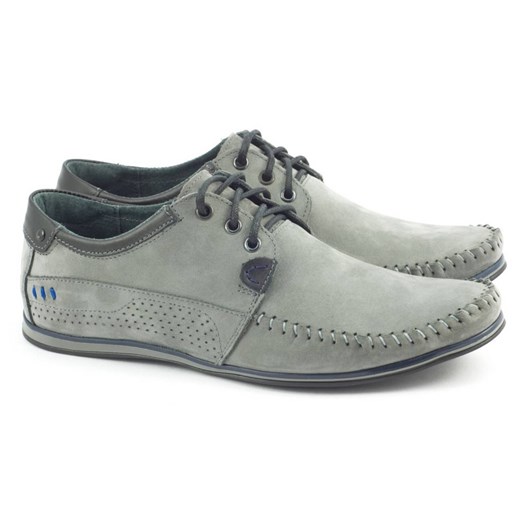 KOMODO Buty Męskie mokasyny 875 szare Komodo 40 ButyModne.pl