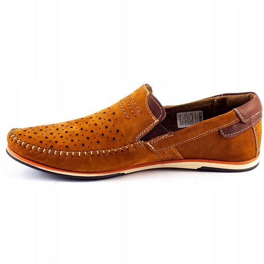 KOMODO Buty męskie mokasyny 876 lato camel wielokolorowe Komodo 44 ButyModne.pl