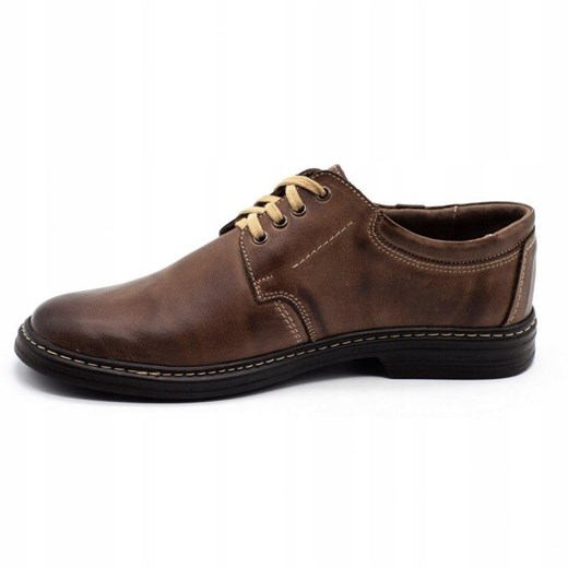 Joker Buty męskie skórzane 415 brązowe Joker 42 ButyModne.pl